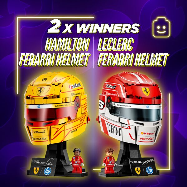 2x Winners Ferrari LEGO Helmets #1