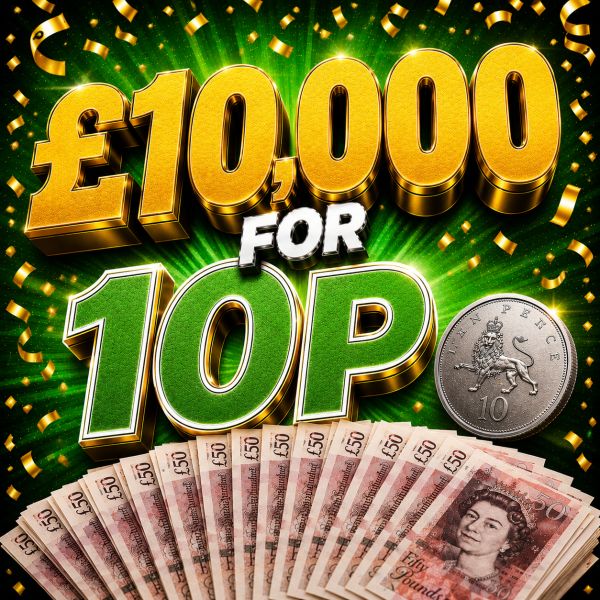 £10,000 CASH FOR JUST 10P!