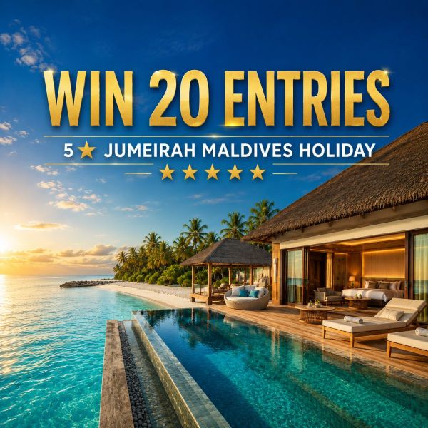 Win 20 entries into 5 Star Jumeirah Maldives Holiday – Ultra Low Odds