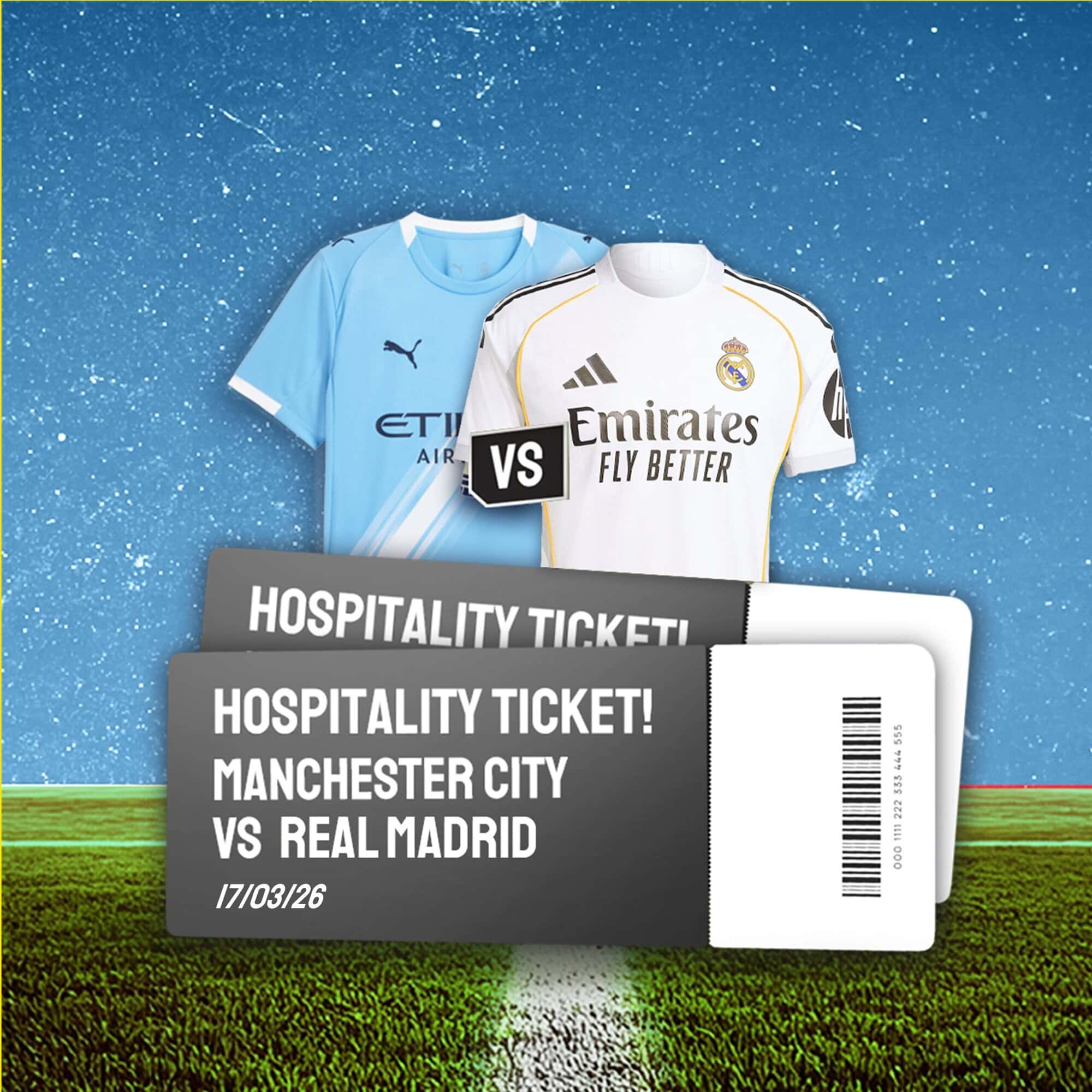 Man City Competition! Win 2x Hospitality Tickets to Man City vs Real Madrid in the Champions League!