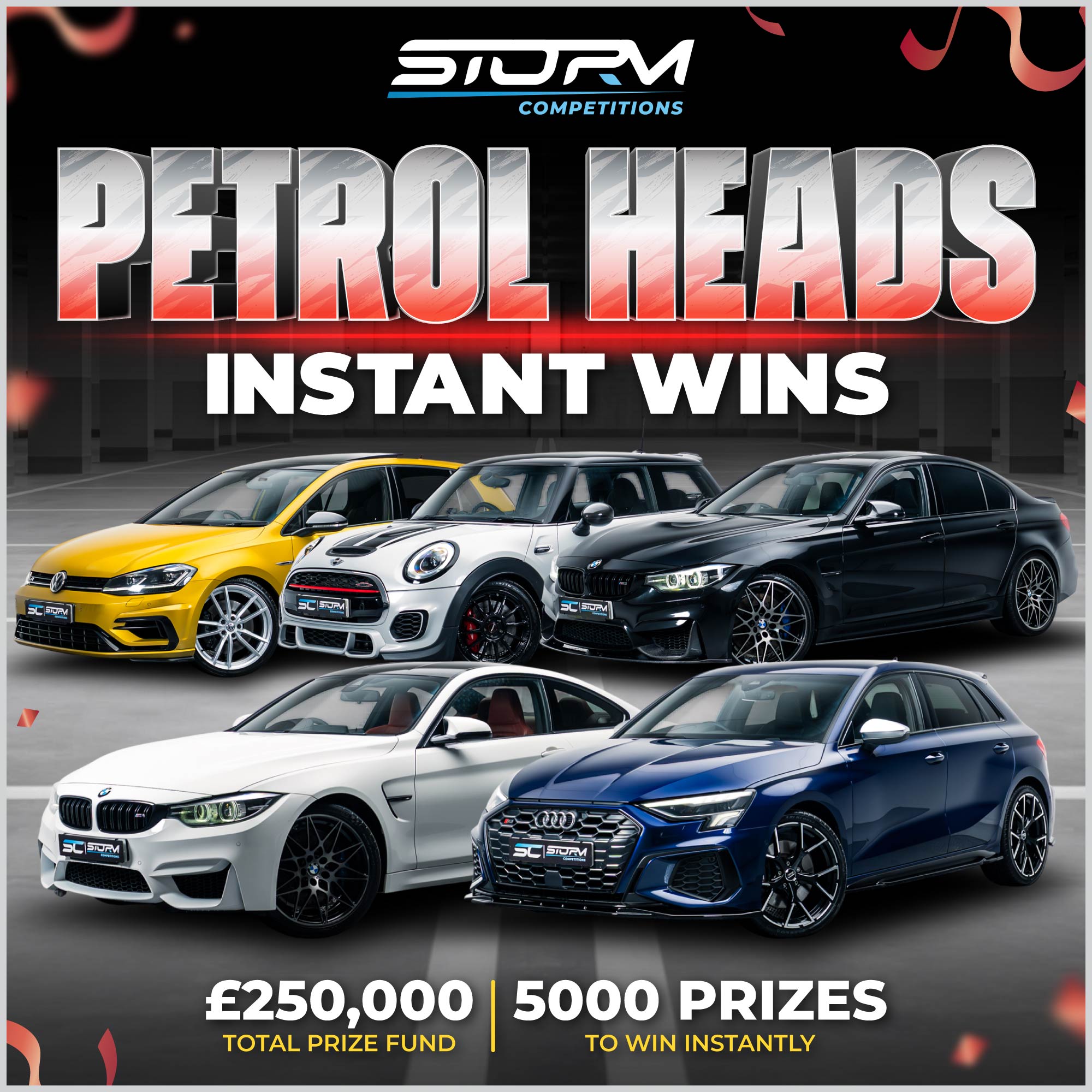 Petrol Heads Car Instant Wins – 5,000 Prizes – £250,000 Prize Fund