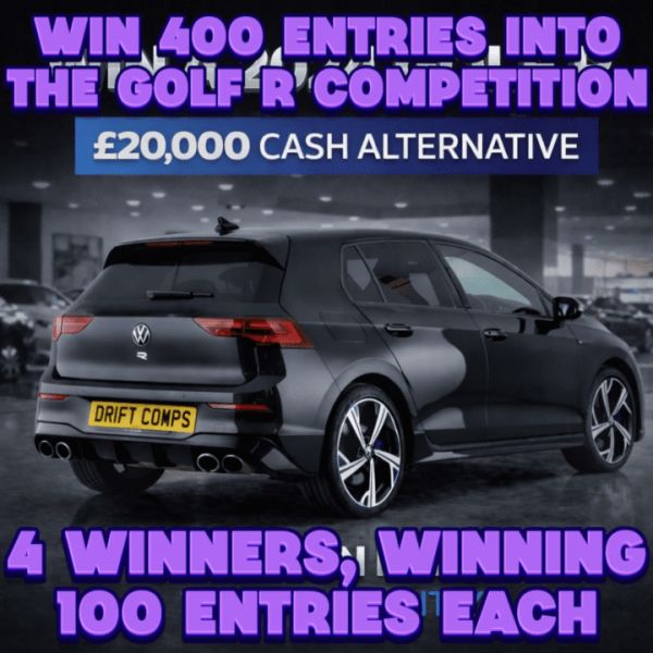 WIN 400 ENTRIES INTO THE GOLF R COMPETITION, 4 WINNERS WINNING 100 ENTRIES EACH ( Competition 2 )