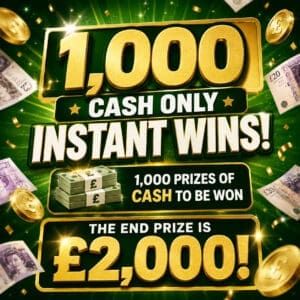 1,000 Cash Only Instant Wins!