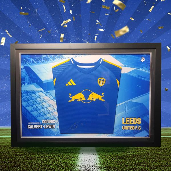 Leeds United Competition! Win a Dominic Calvert-Lewin signed & custom LED framed shirt!