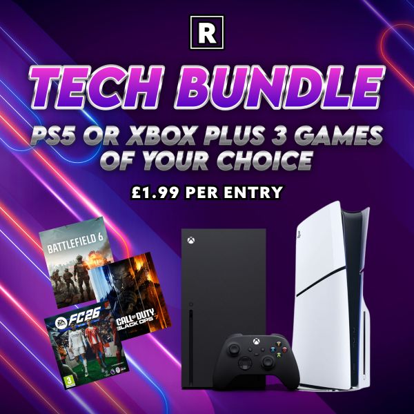 WINNERS CHOICE PS5 OR XBOX + 3 GAMES (£600 Cash Alt)
