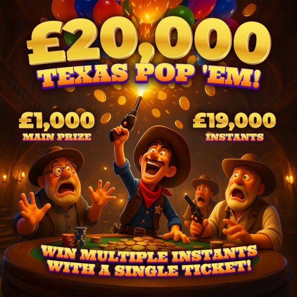 £20,000 Texas Pop ‘Em – Win Multiple Instants With A Single Ticket!