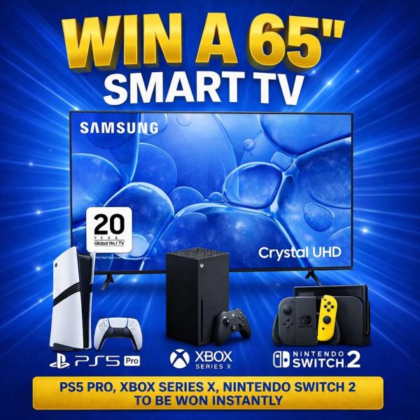 Win a Samsung Smart TV OR £450 Cash + HUGE TECH INSTANTS!