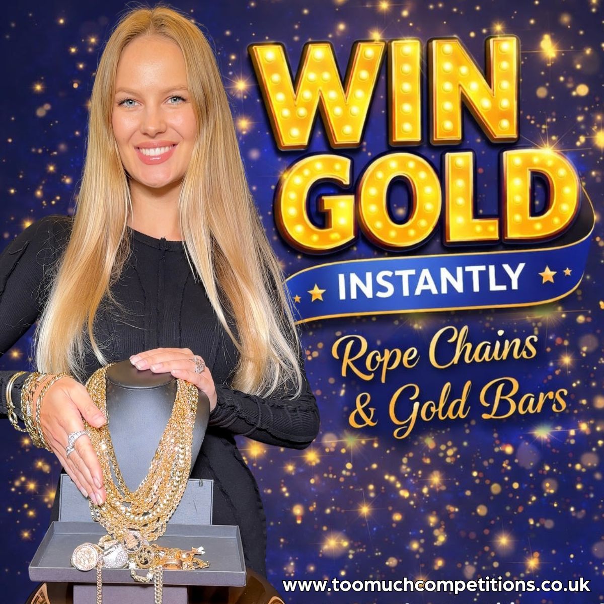 Gold Rope Chains and Bars Treasure Instant Win (End Prize £500)