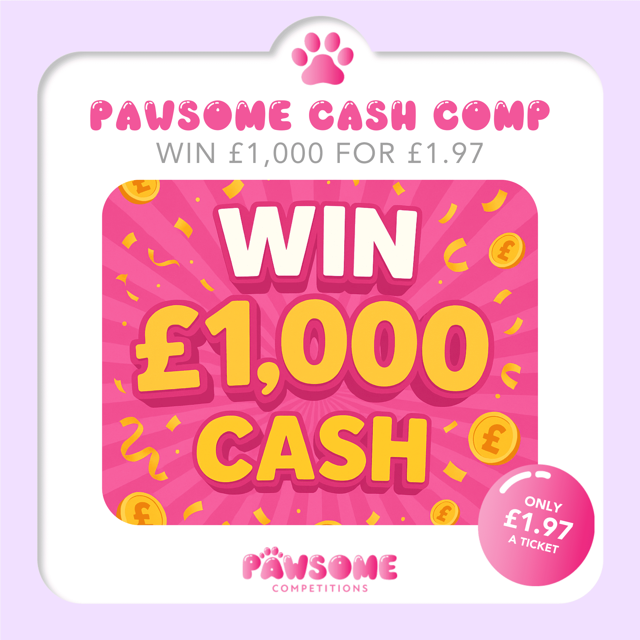 WIN £1,000 for £1.97