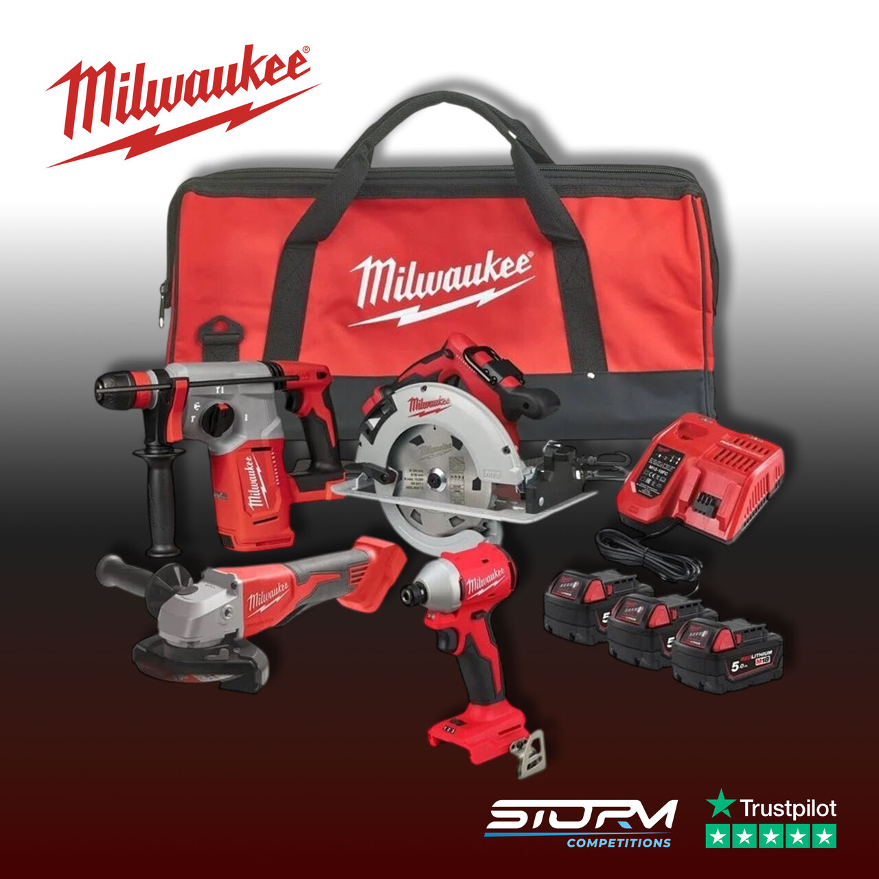 Milwaukee M18BLPP4A2-503B Power Tool Kit