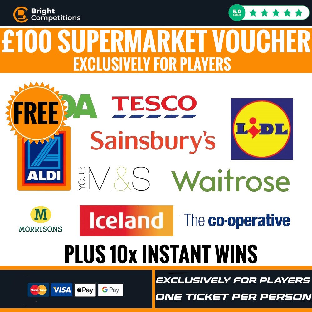 Bonus FREE Comp for Players – Free £100 Supermarket Voucher Join Our Facebook Group