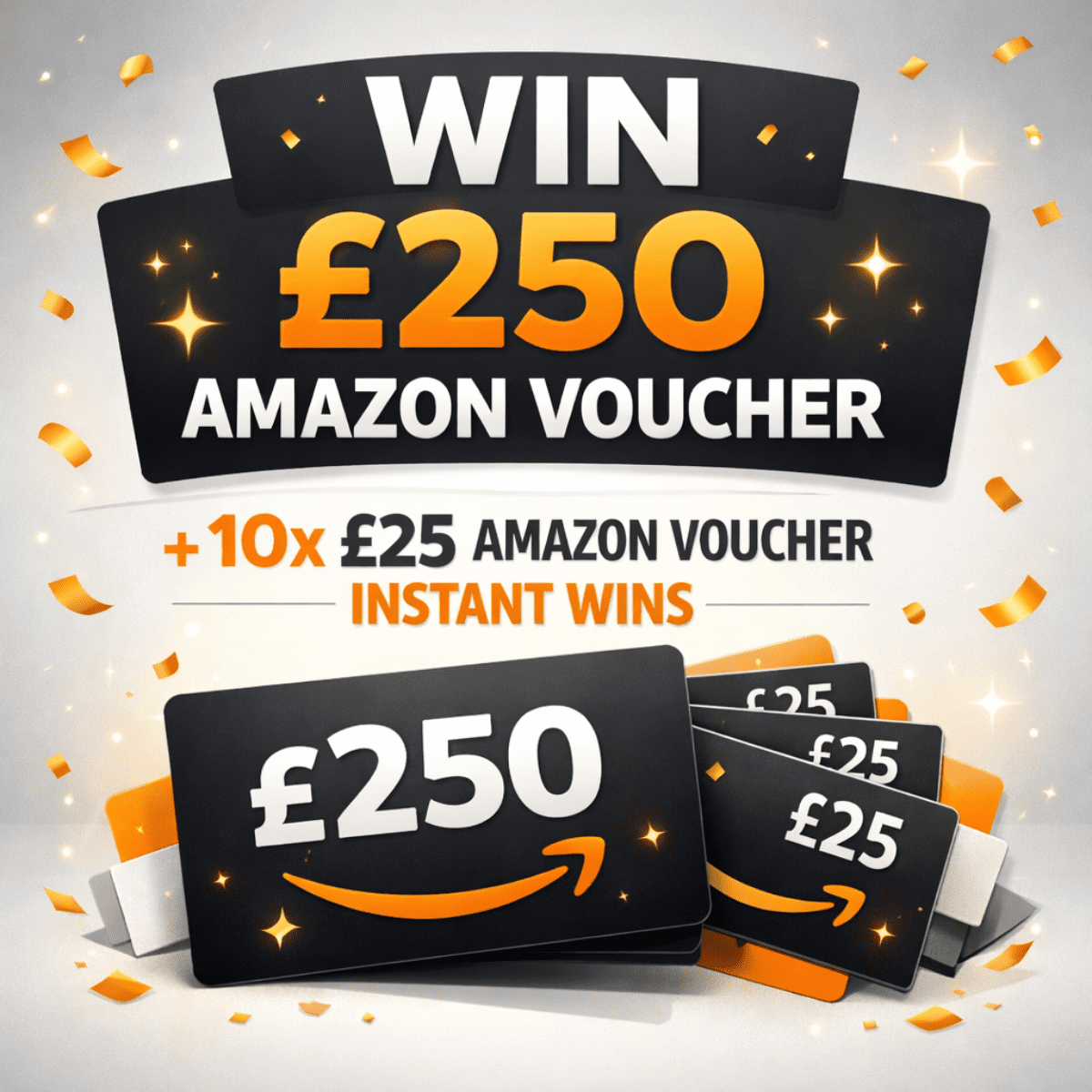 Win This £250 Amazon Voucher + 10x £25 Voucher Instant Wins!