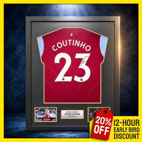 Aston Villa Competition! Philippe Coutinho Signed & Framed Shirt!