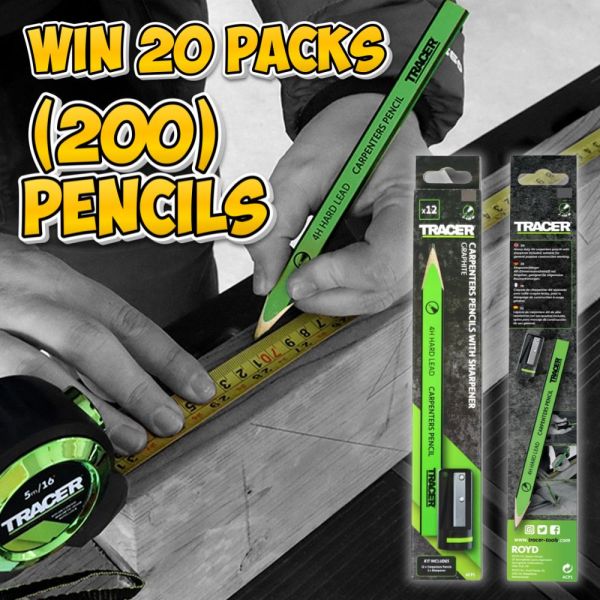 Auto Draw – Tracer 4H Carpenters Pencils – Pack of 10 with Sharpener x 20 Packs (200 Pencils)