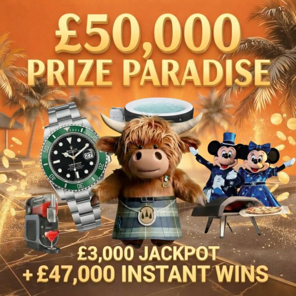 Kilted Prize Paradise – Up to £50,000 of prizes to be won!