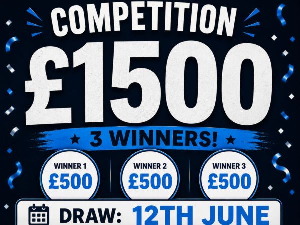 £1500 3 winners!