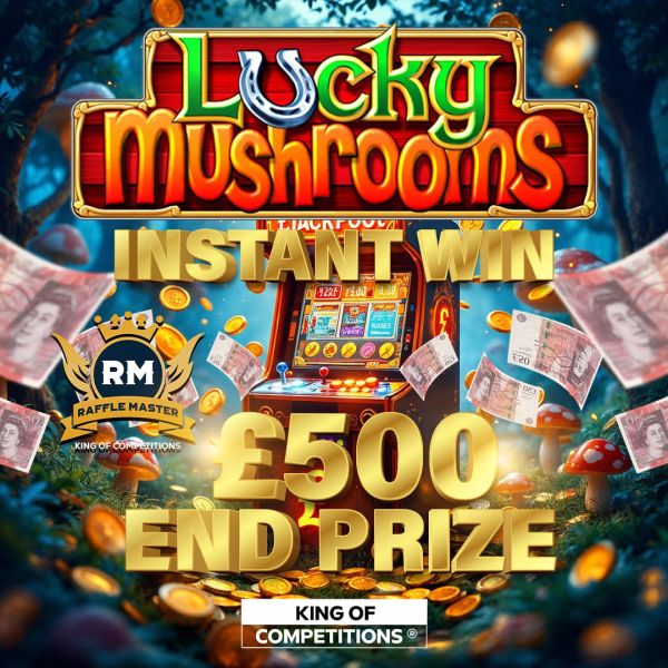 Lucky Mushroom Instant Wins 20k Worth With £500 End Prize Auto Draw
