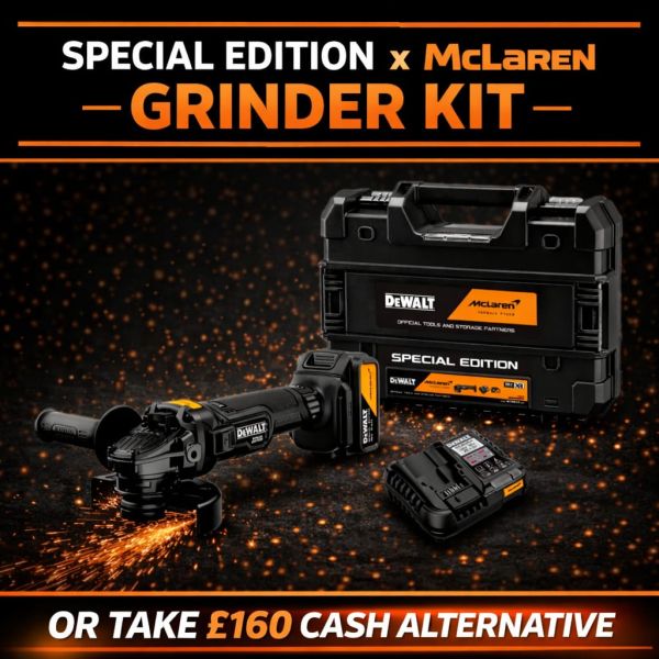 DeWalt x McLaren F1 Cordless Brushless 125mm Angle Grinder Kit #2