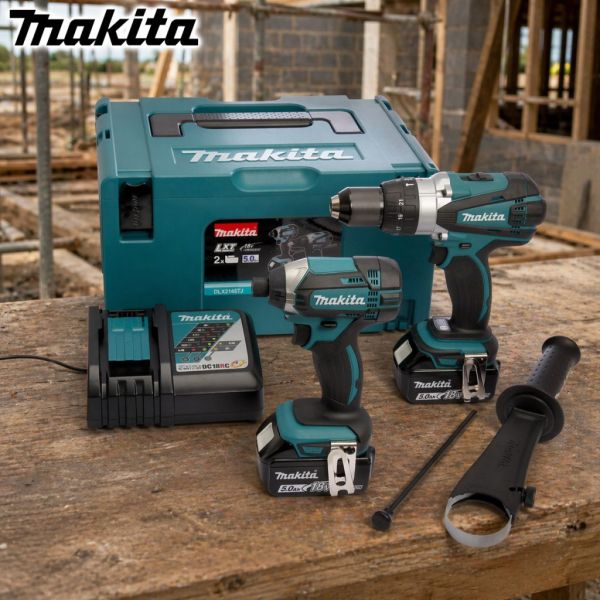 Makita 18V Cordless Combi & Impact Twin Pack with Batteries