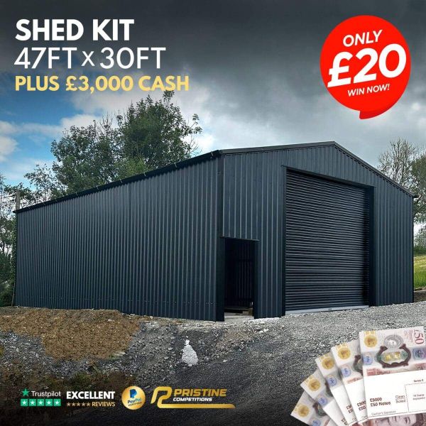 47ft x 30ft Shed Kit + £3,000