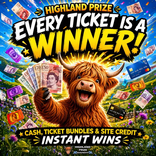 EVERY TICKET IS A WINNER + £5,000 END PRIZE