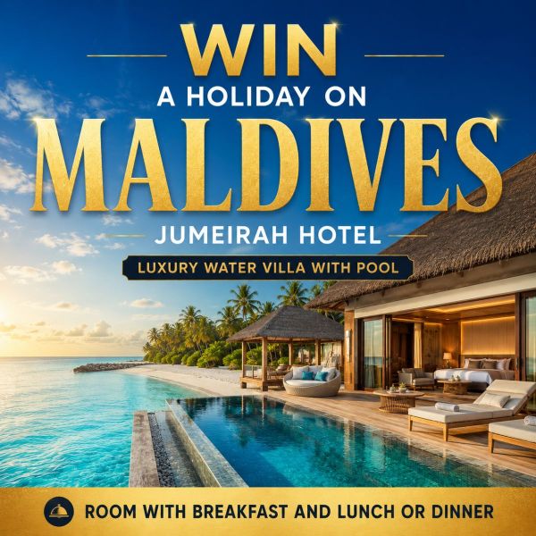 Maldives Jumeirah Olhahali Luxury 5 Star Holiday for 2 – Water Villa – Low Odds (£10,000 Cash Alternative)