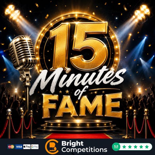 15 Minutes of Fame – 4,412 Instant Wins & £250 Jackpot – 15p Per Ticket