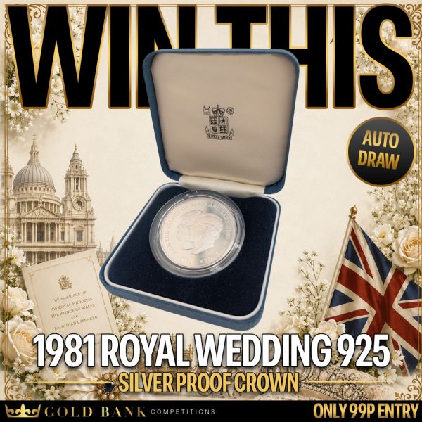 WIN A 1981 Royal Wedding .925 Silver Proof Crown  – AUTO DRAW