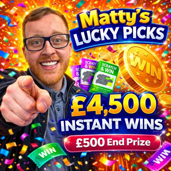 Matty’s Lucky Picks – £4,500 Instant Wins + £500 End Prize