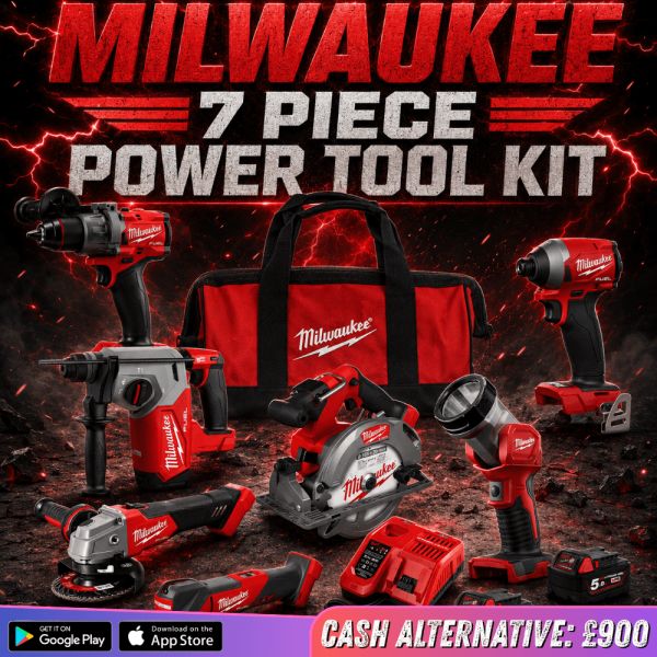 MILWAUKEE 7 PIECE POWER TOOL KIT