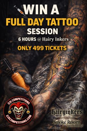 Win a Full Day Tattoo Session (6 Hours) | 499 Tickets Only