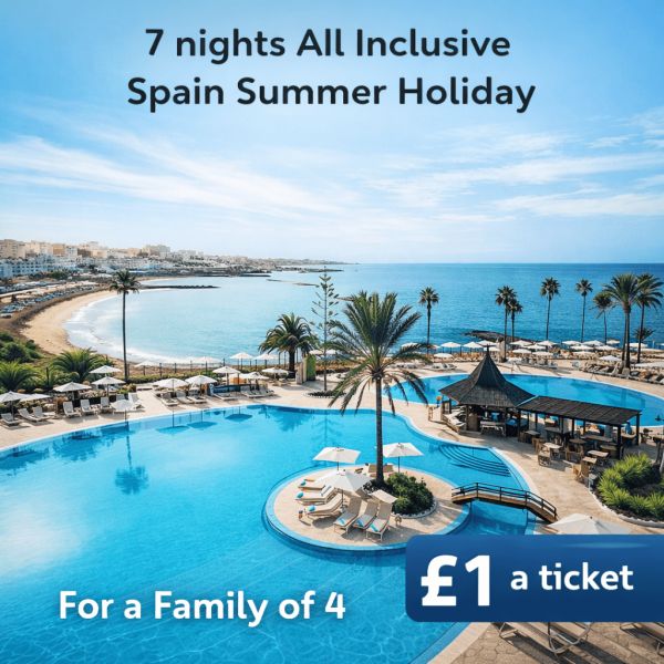Spain all inclusive summer holiday for a family of 4