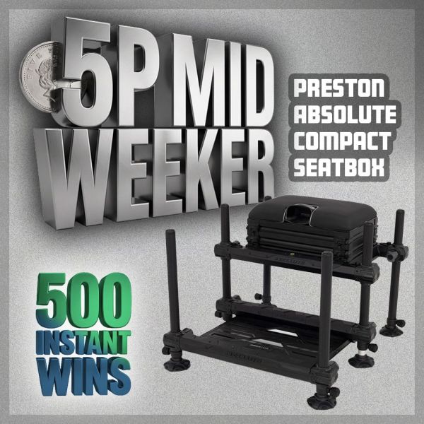 5p MIDWEEKER – Preston Absolute Compact Seatbox + 500 INSTANT WINS – AUTO DRAW