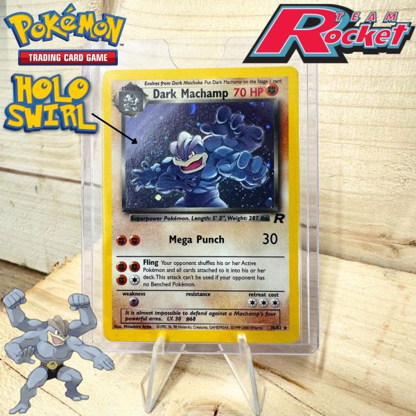 Auto Draw – Pokémon TCG: Vintage Pokémon Dark Machamp Holo Rare TCG Team Rocket Unlimited Card 10/82