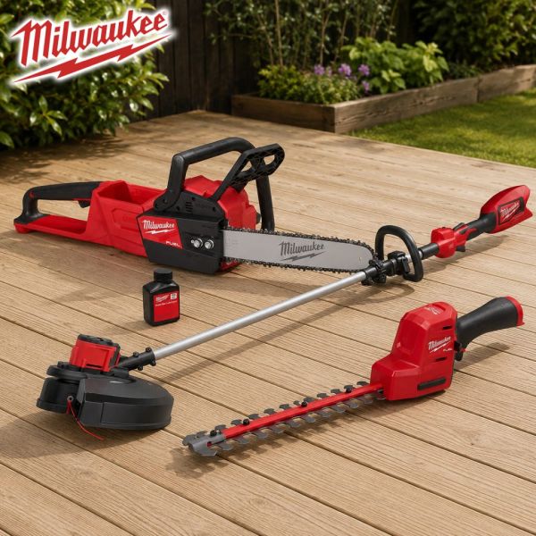Milwaukee Outdoor Garden Bundle – Chainsaw, Strimmer & Hedg...