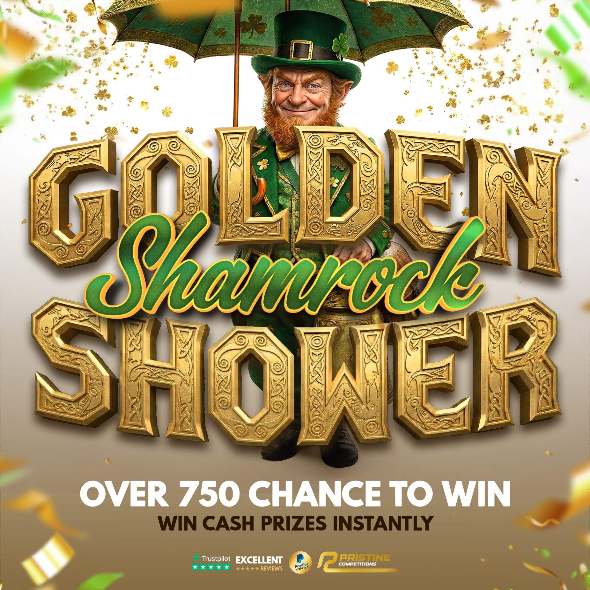 Golden Shamrock Shower Instant Wins – Over 750 Prizes – £250 End Prize