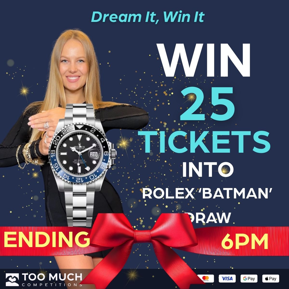 Win 25 entries into Rolex ‘Batman’ watch (Worth £1,250)