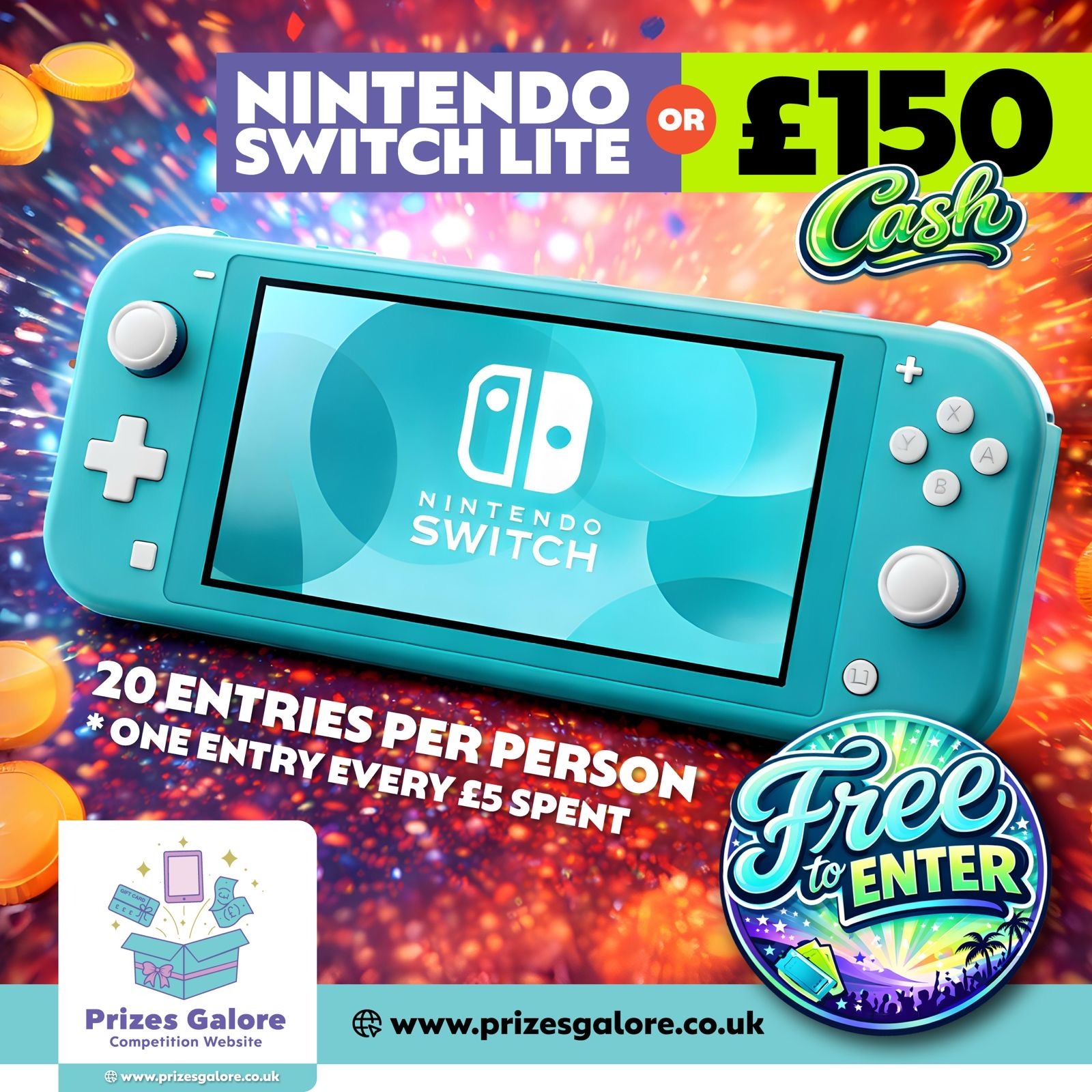 Win a Nintendo Switch Lite or £150 cash! 💷