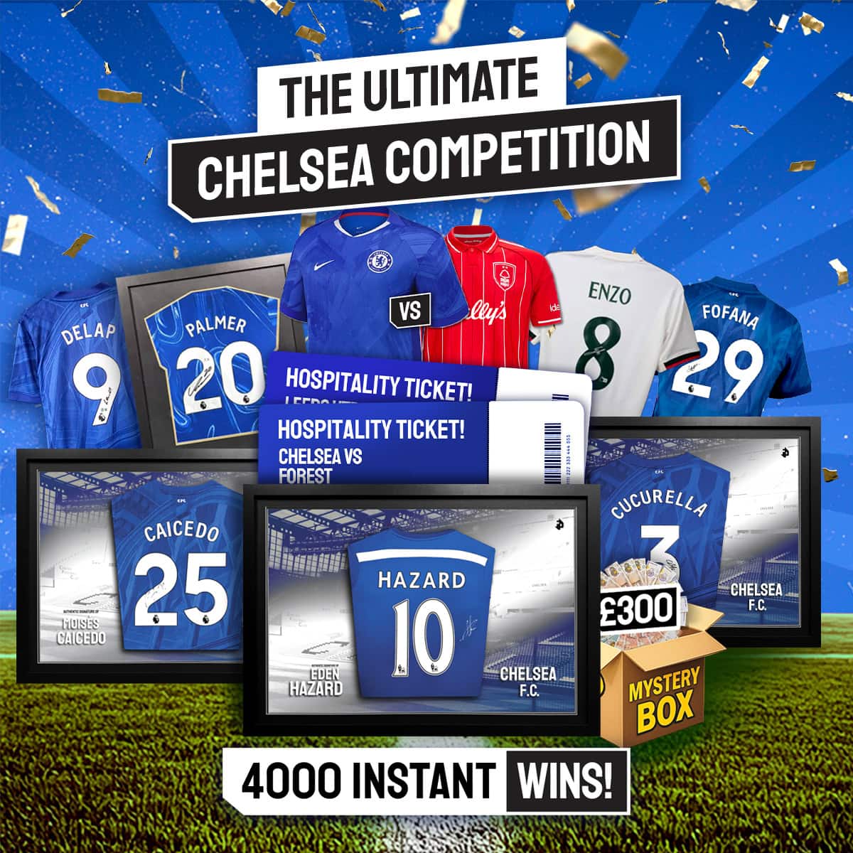 MEGA Chelsea Competition! Win this Eden Hazard signed & custom LED framed shirt! (Including 4000x Instant Wins)