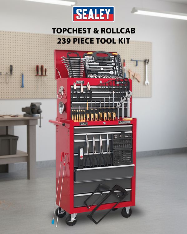Sealey Topchest & Rollcab 239 Piece Tool Kit