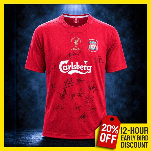 Squad Signed 2005 UCL Final Liverpool Shirt!
