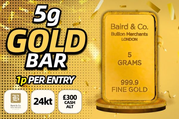 Win A 5g Gold Bar for Just 1p!