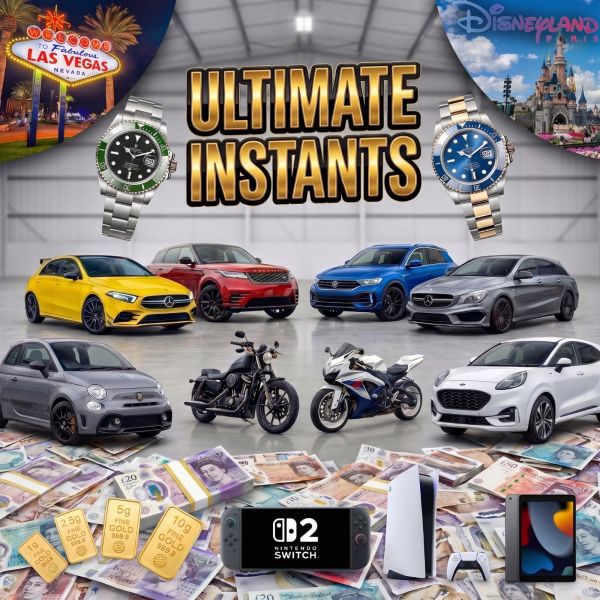 ULTIMATE INSTANTS – CARS, ROLEXES, CASH, GOLD, HOLIDAYS & TECH – £2500 END PRIZE!
