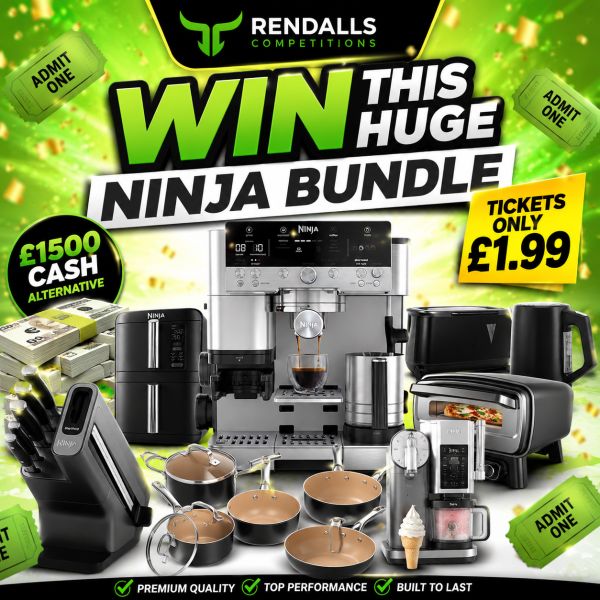 WIN THIS HUGE NINJA BUNDLE OR TAKE THE £1500 CASH ALTERNATIVE FOR ONLY £1.99 🔥