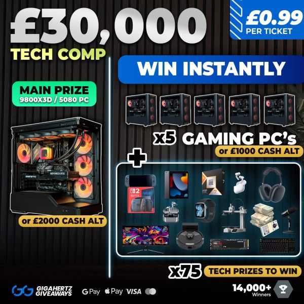 £30,000+ TECH COMP | 80 Instant Wins!