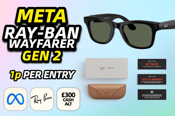Win These Meta Wayfarer Gen 2 Smart Glasses for just 1p!