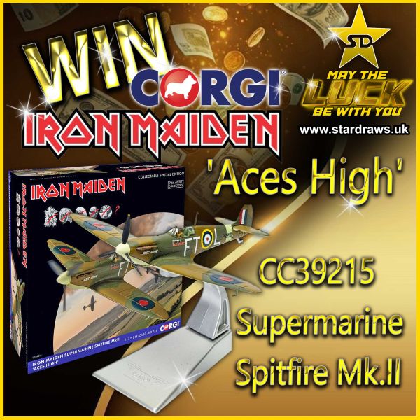 WK27 – CORGI – Spitfire Mk.II – Iron Maiden ‘Aces High’ – CC39215 (Odds:1:100)