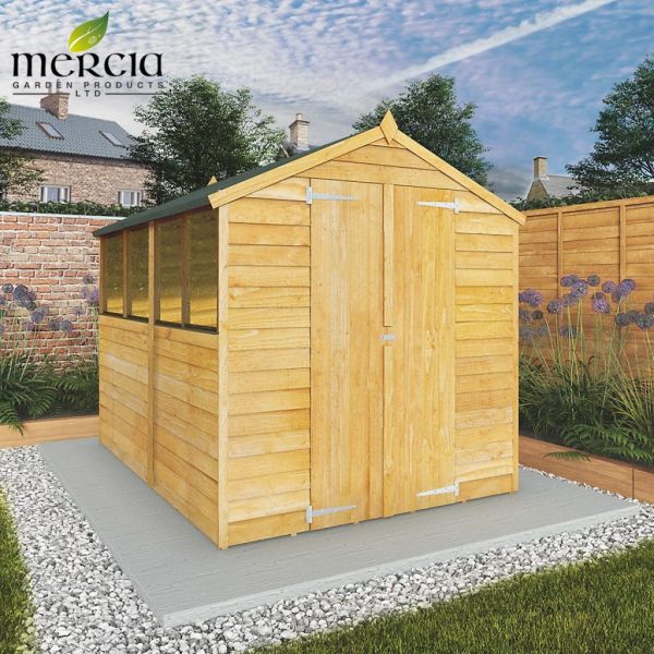 Mercia 8x6ft Wooden Shed, Floor & Windows