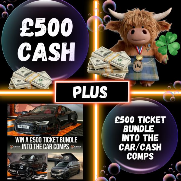 Double Bubble WIN £500 Quick Cash Plus £500 Ticket Bundle Into The Car Comps