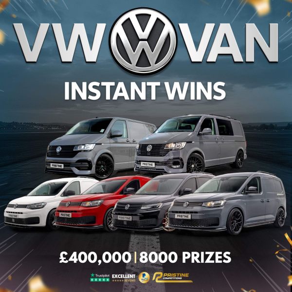 HUGE Volkswagen Vans Instant Wins – 8,000 Prizes – £400,000 Prize Fund